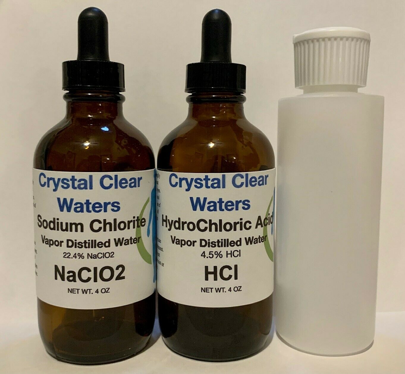 Water Purification Solution Chlorite - 4oz Naclo2 4oz Hcl Disinfectant