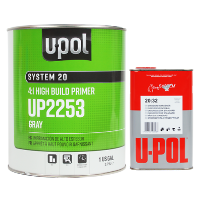 U-pol 2253 & 2323 2k 4:1 High Build Urethane Primer Kit