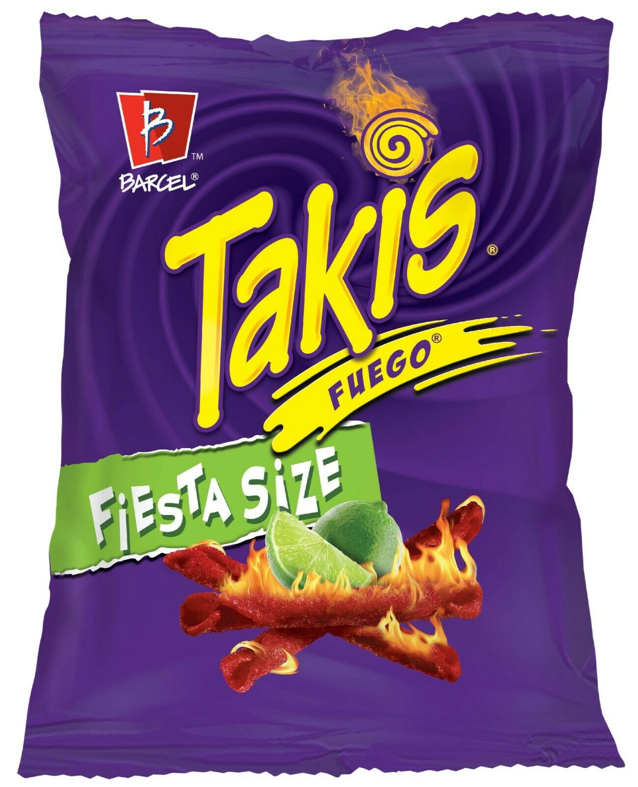New Barcel Takis Fiesta Size Fuego Hot Chili Pepper & Lime Tortilla Chips 20 Oz