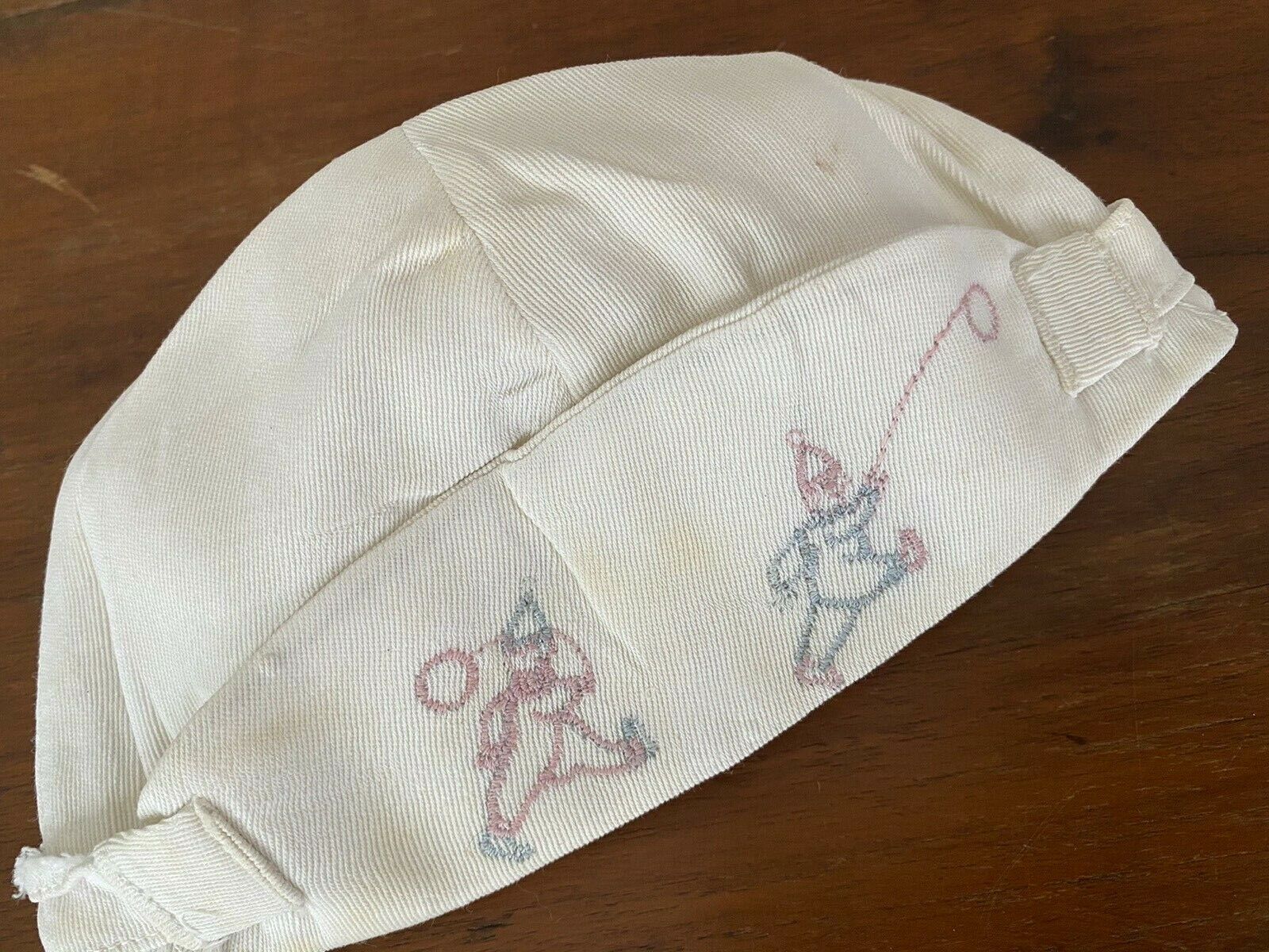 Antique Baby Hat Stitched Clowns 1930s (31)