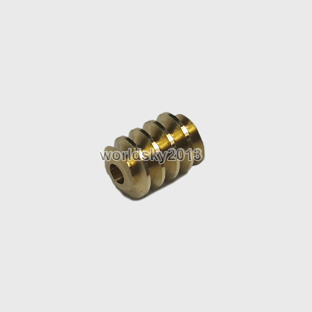 2pcs Copper Motor Output Shaft Worm Wheel Gear Gearbox Worm 0.5 Modulus 2mm Hole