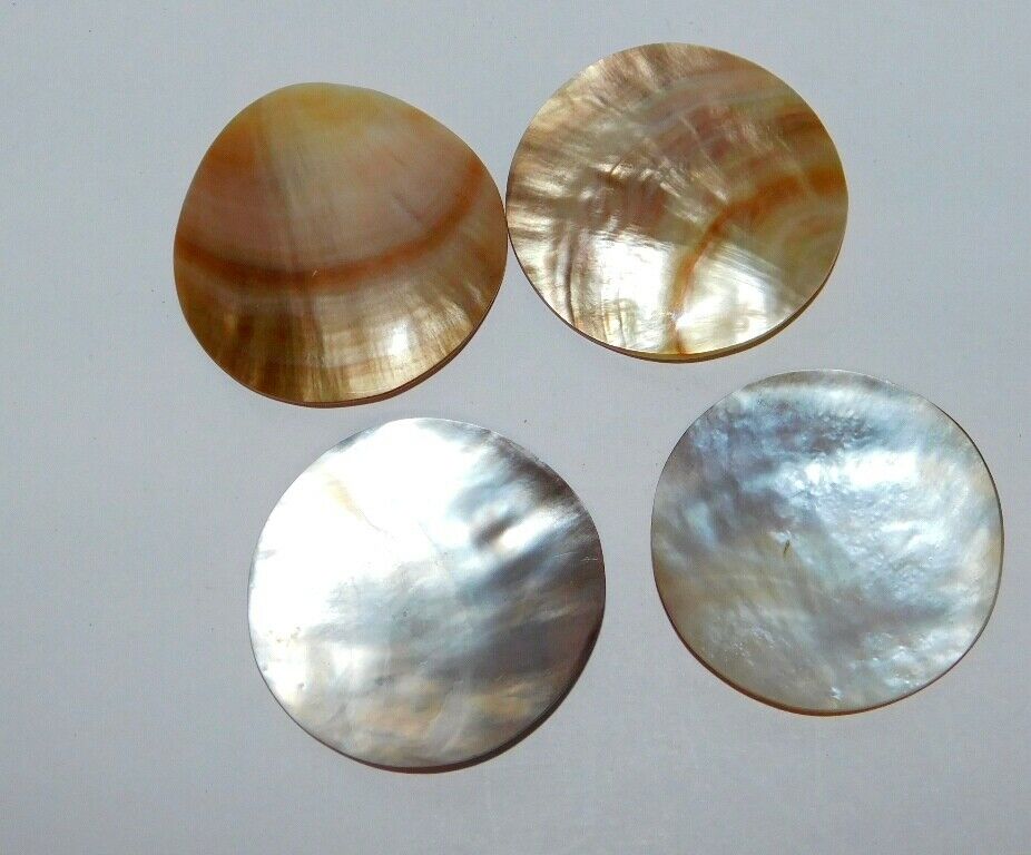 Mother Of Pearl Flower Carving Natural Cabochon Gemstone Lot 92cts 4pcs. 39192