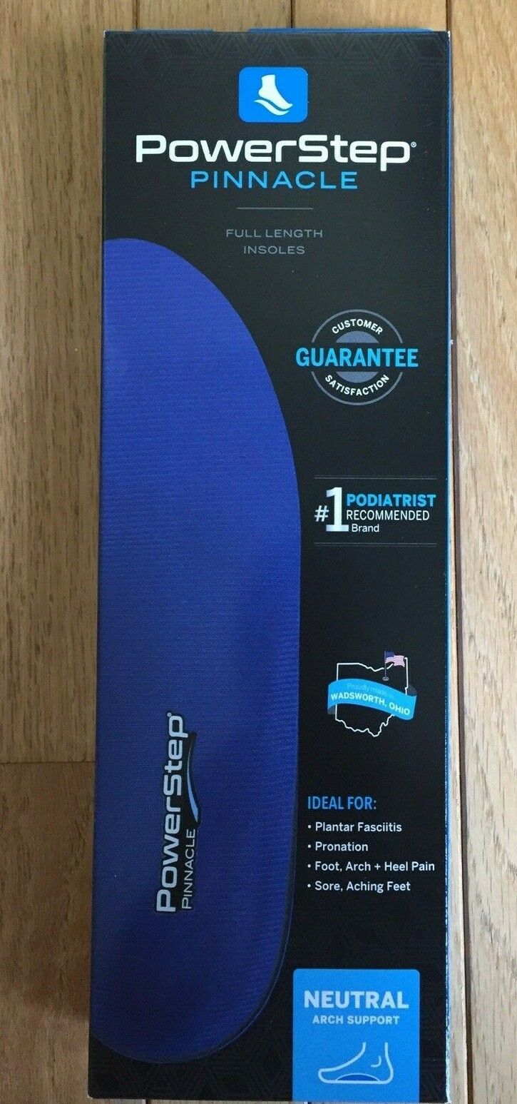 Powerstep Orthotics Foot Insoles Full Length Arch Support Pinnacle-free Shipping