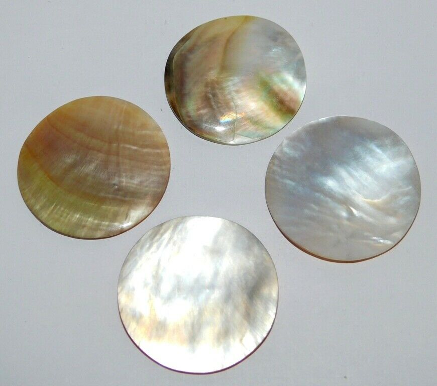 Mother Of Pearl Flower Carving Natural Cabochon Gemstone Lot 88cts 4pcs. 39168