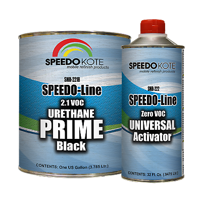 Black Automotive 2.1 Low Voc 2k Urethane Primer Black Gallon Kit, Smr-221b/222