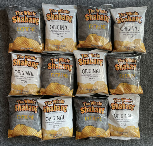 12 1.5oz Bags Of The Whole Shabang Chips: Original & Extreme Seasoned Jail Snack