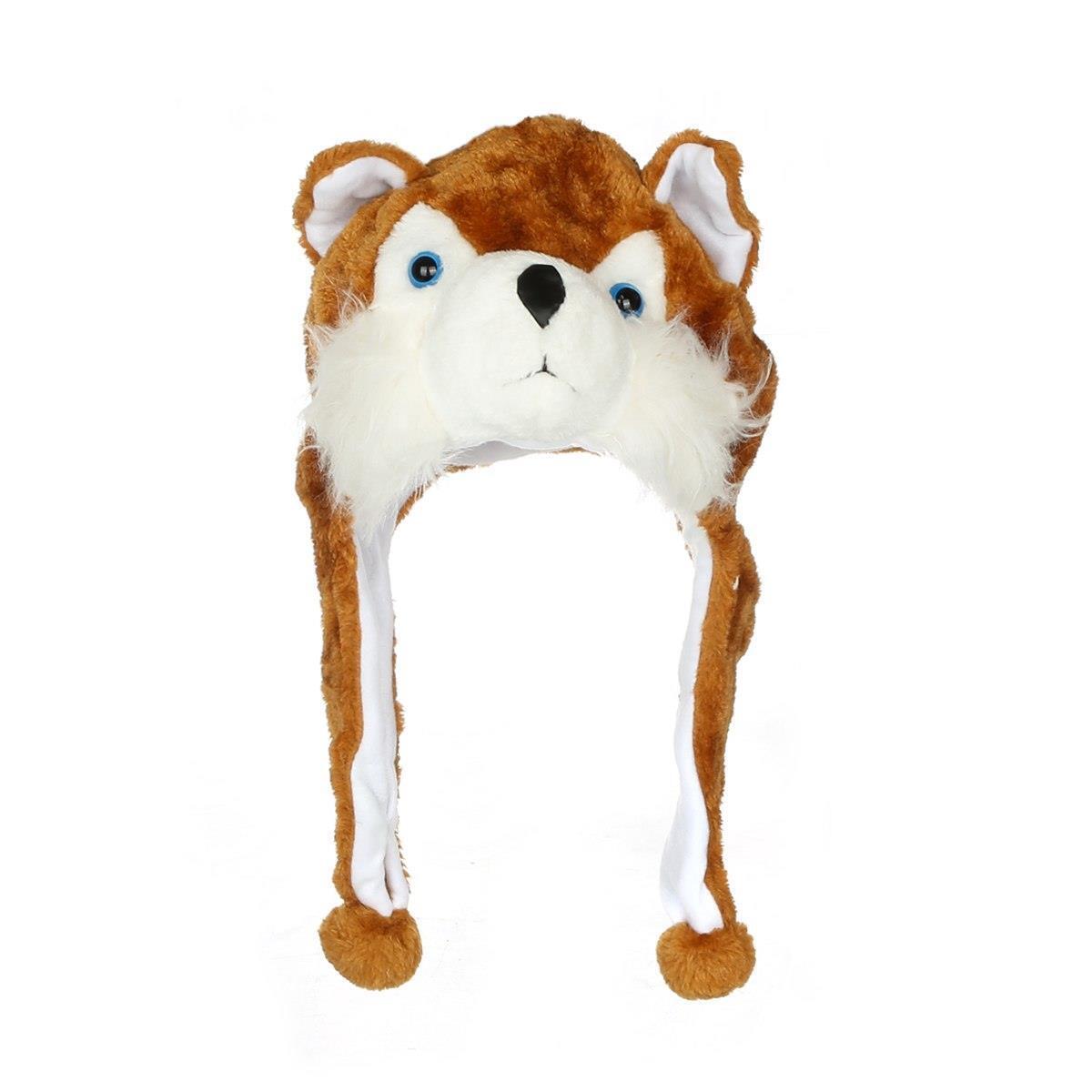 Plush Fun Animal Hats Kids Cap Polyester With Fleece Lining- Fox