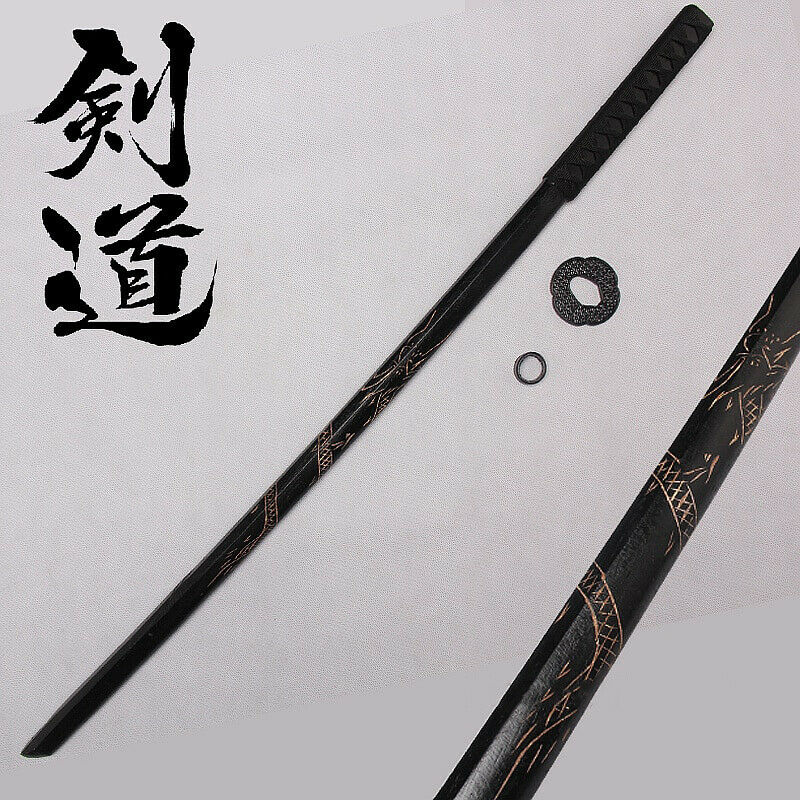 40" Handmade Wood Samurai Practice Sword Japanese Kendo Training Dragon Katana