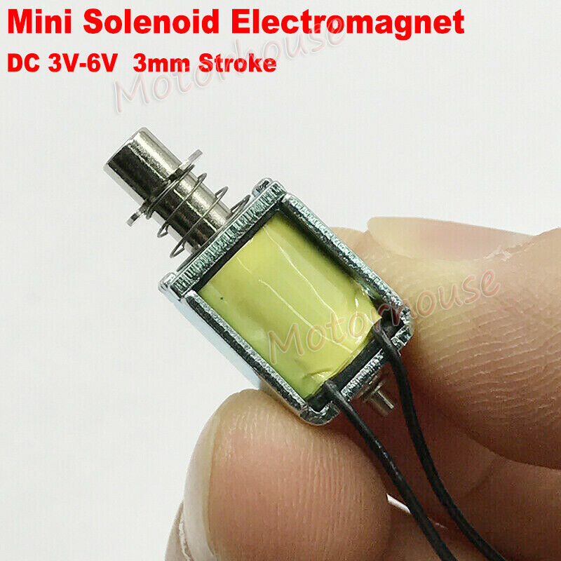 Dc3v 5v 6v Push Pull Type Mini Solenoid Electromagnet Electric Magnet 3mm Stroke