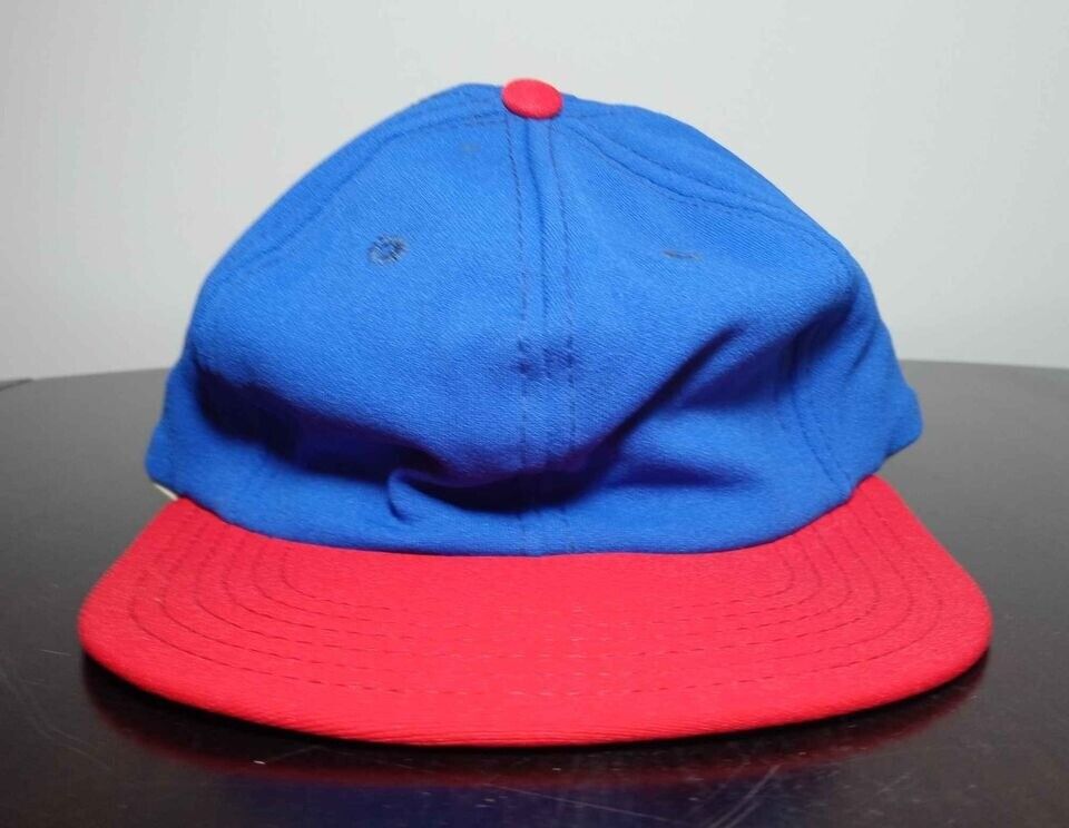 C.1950's Vintage Boys Hat Red/blue Wool Size Small Made In Usa C.1960's