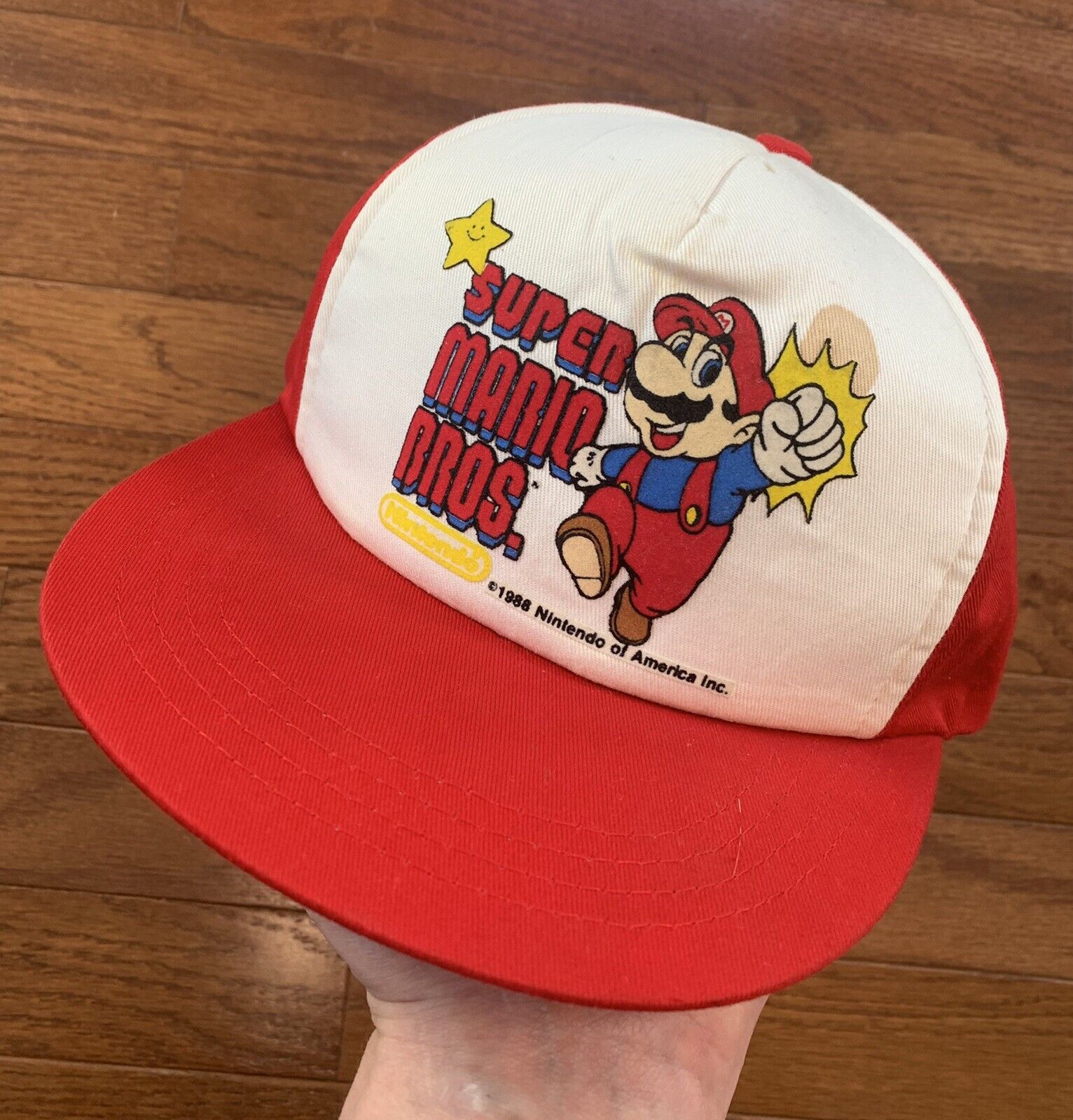 Vintage 1988 Super Mario Bros Nintendo Licensed Hat Snap Back Cap Clean Unworn