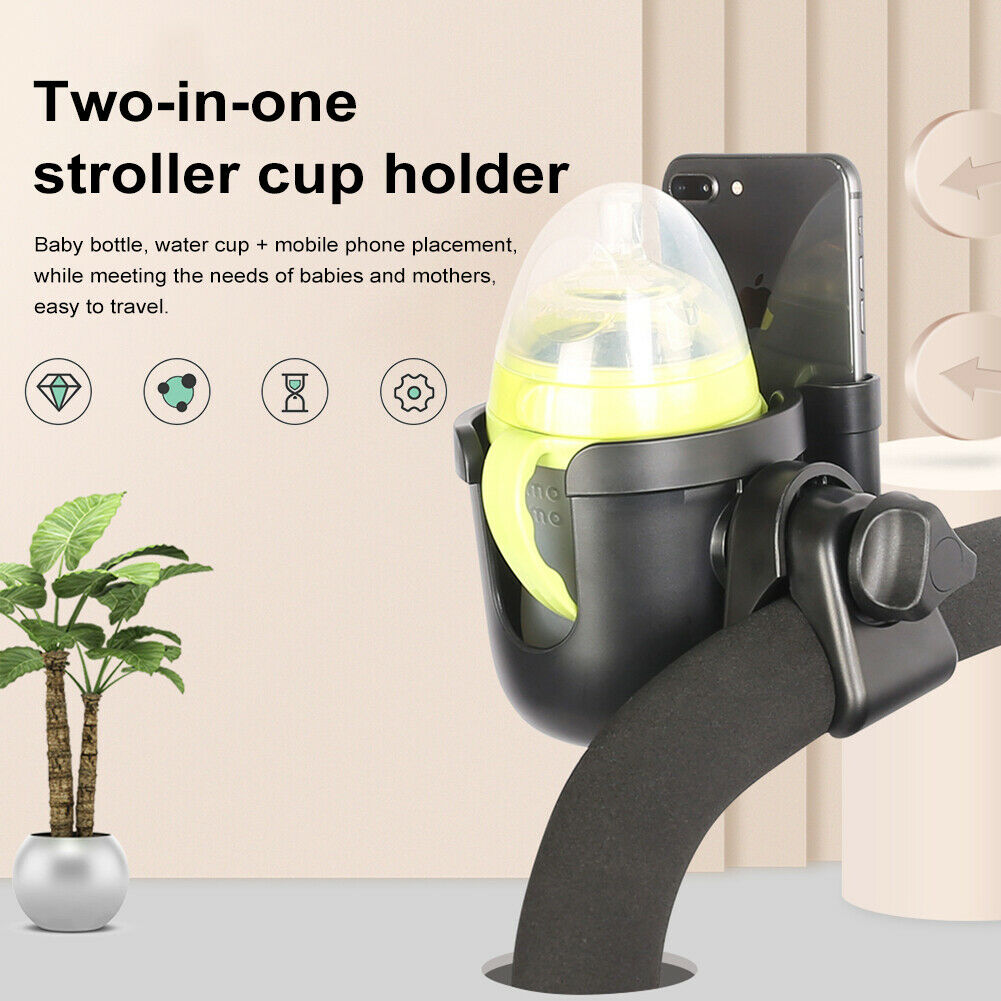 2-in-1 Universal Baby Stroller Cup Holder Mobile Phone Bottle Holder Bicycle New