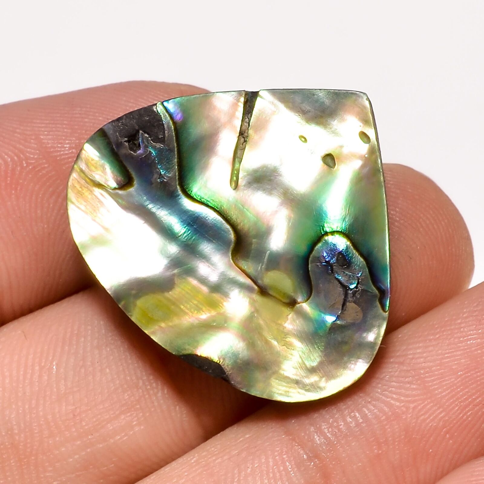 25 Ct. 100% Natural Abalone Shell Cabochon Loose Gemstone 23x25x6 Mm Hb-3936