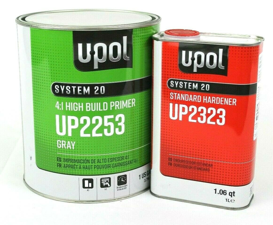 2k Urethane Primer Hs Gallon Kit Gray Dtm U-pol Up2253 W/up2323 Std Hardener