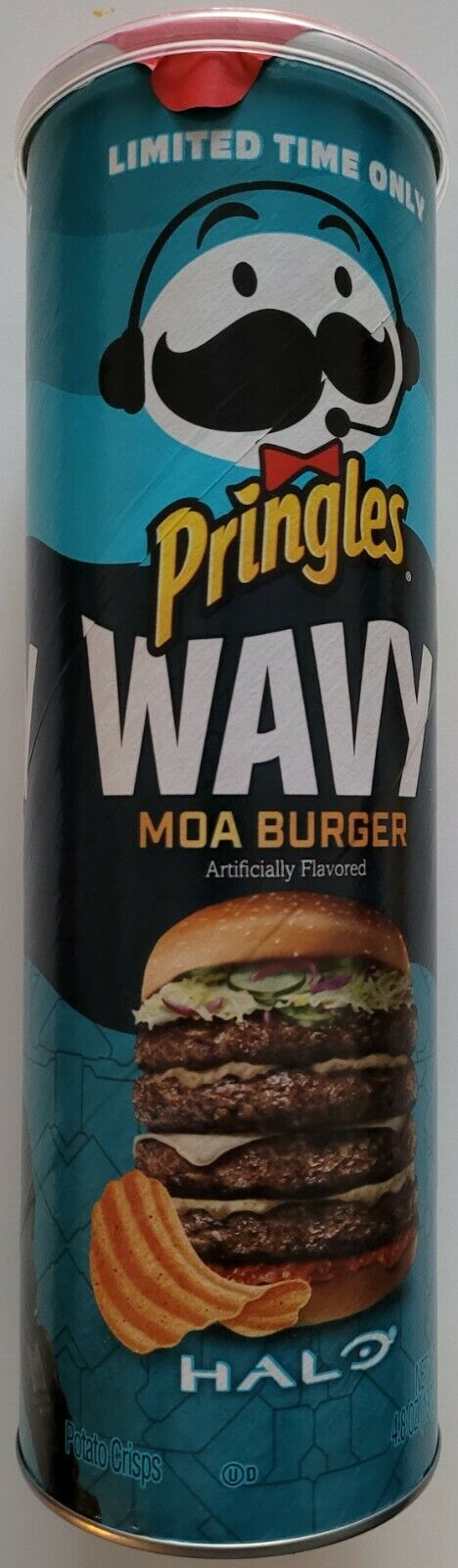 New Limited Edition Halo Pringles Wavy Moa Burger Flavor Potato Chips 5.5 Oz