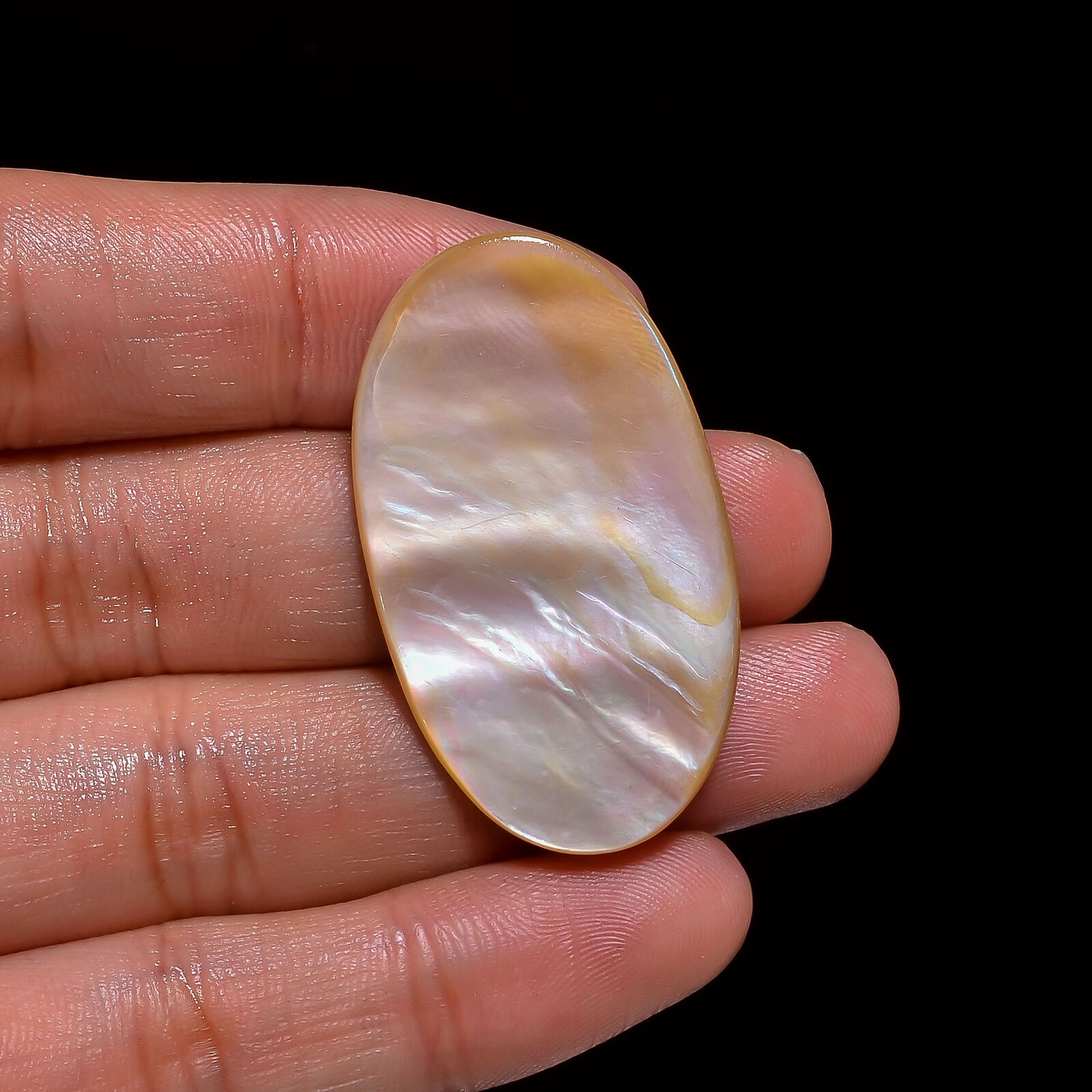 100% Natural Mother Of Pearl Oval Shape Cabochon Loose Gemstone 24 Ct 40x23x3 Mm